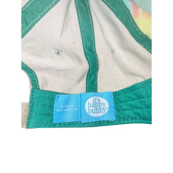 Vtg Y2K Jim Benton “It's Happy Bunny” Baseball Cap Hat Green Tie-Dye - Picture 3 of 5